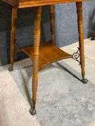 Wooden Side Table With Ornate Legs and Claw Feet