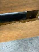 MCM Full-Size Wooden Headboard with Storage and Footboard