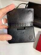 3 Lodis Leather Accessories: Black Clutch, Red Wallet, Black Card Holder
