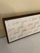 Large Rectangular ‘I Love You’ Sign With Script Text