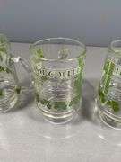 5 Irish Coffee Glass Mugs with Shamrock Design