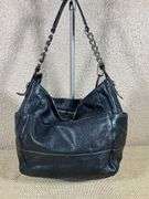 Coach Black Leather Handbag With Chain Straps