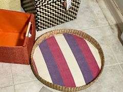 Storage Bins and Woven Tray Set