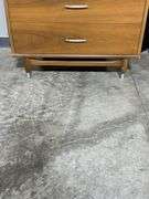 Mid-Century Modern Wooden Chest with Four Drawers and Tapered Legs