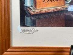 Two Framed Prints Depicting ‘His Master’s Voice’ with Gramophone by Victor