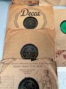 25 Vintage 78 RPM Vinyl Records With Protective Sleeves