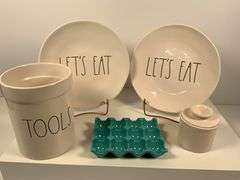 Rae Dunn Collection Kitchen Items and Butter Bell Basics Ceramic Pieces