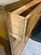 1953 MCM Chinchilla 4 Drawer Chest with Brass Colored Handles