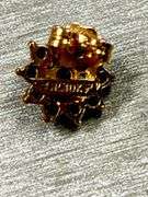 10k Gold Earrings With Sapphire and Diamond Cluster Design