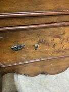 Carved Wood Secretary Desk with Painted Floral Details