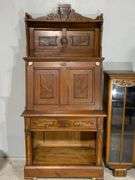 Tall Wood Secretary Desk With Keyed Locks, Pre Civil War