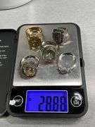 Five Marked 925 Rings with Various Sizes and Stones
