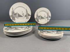 Royal Stafford Plates Featuring New York Skyline Design, Set of 12