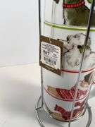 Pier 1 Holiday Dog Design Stackable Mugs with Stand
