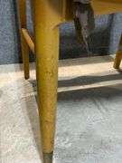 Vintage Chairmasters Inc, Wooden Chairs with Turquoise Vinyl Upholstery