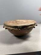 Mid-Century Native-Inspired Copper and Natural Hide Hand Drum