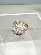 14k Gold and Diamond Cluster Ring, Size 10, 9.37 Grams