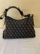 Dooney & Bourke Monogrammed Shoulder Bag with Leather Strap