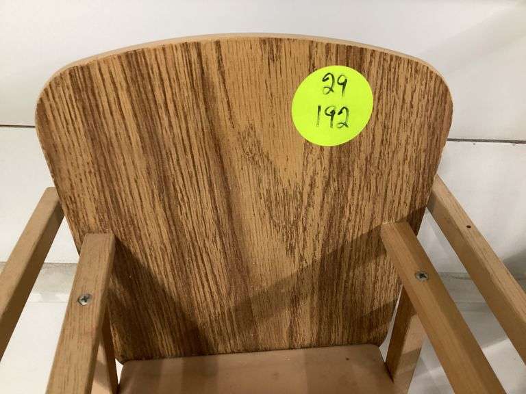 2 WOODEN DOLL HIGH CHAIRS