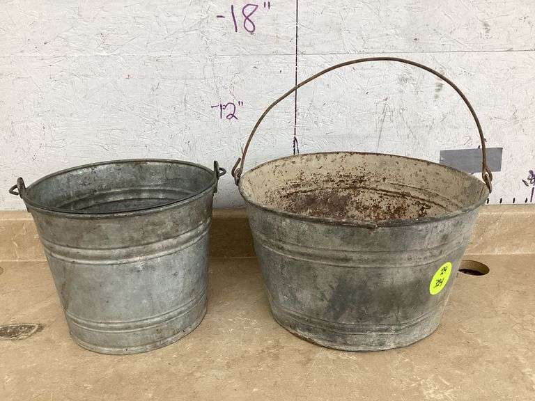 2 GALVANIZED BUCKETS