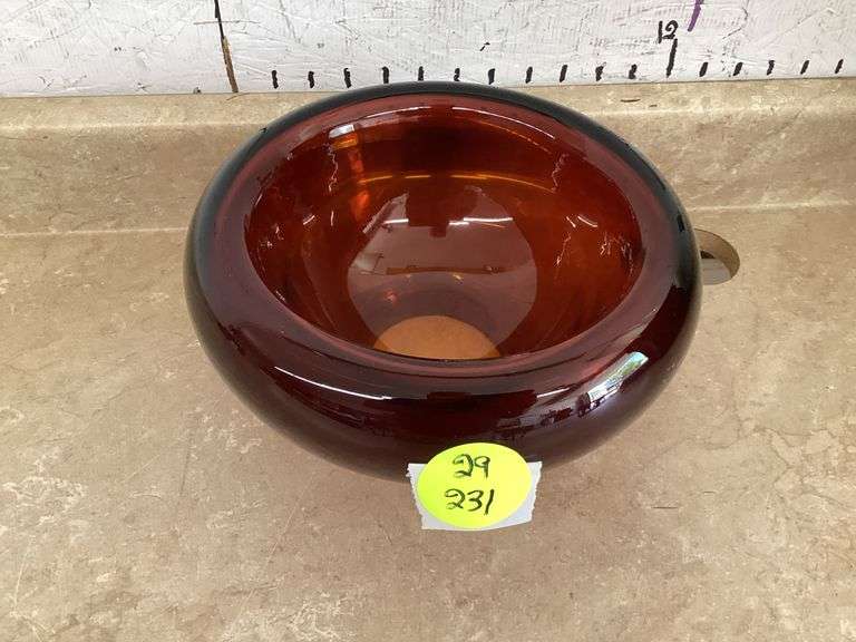 VINTAGE RED GLASS BOWL
