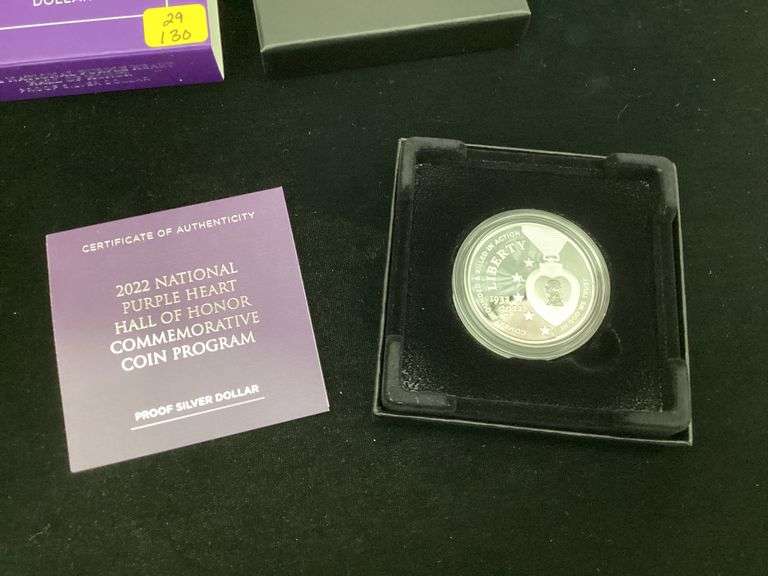 2022 NATIONAL PURPLE HEART HALL OF HONOR COMMEMORATIVE COIN PROGRAM PROOF SILVER DOLLAR