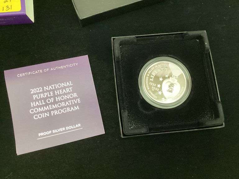 2022 NATIONAL PURPLE HEART HALL OF HONOR COMMEMORATIVE COIN PROGRAM PROOF SILVER DOLLAR