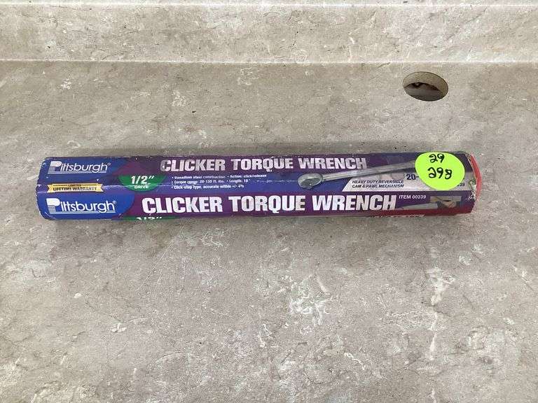 PITTSBURGH CLICKER TORQUE WRENCH 1/2" DRIVE