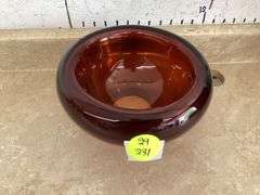 VINTAGE RED GLASS BOWL