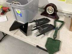 MOLE TRAPS, JUMPER CABLES, SHOVEL AND POWER STRIPS