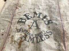 VINTAGE THERMOMETER AND OLD GRAIN BAG