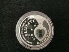 2022 NATIONAL PURPLE HEART HALL OF HONOR COMMEMORATIVE COIN PROGRAM PROOF SILVER DOLLAR