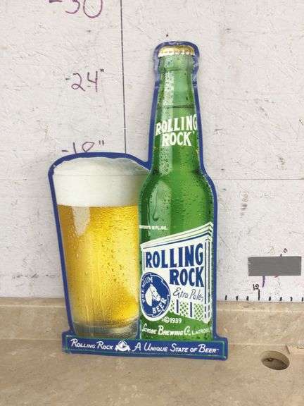 ROLLING ROCK PALE ALE TIN BEER SIGN