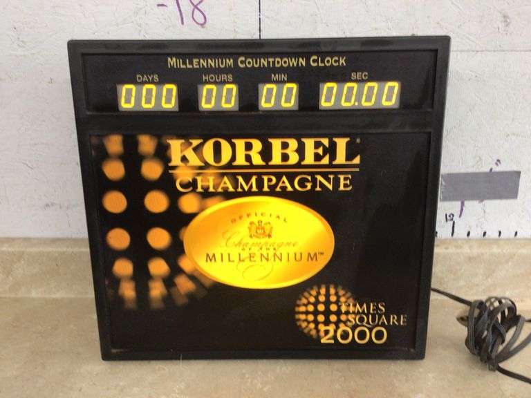 KORBEL CHAMPAGNE Y2K MILLENIUM COUNTDOWN SIGN-WORKS