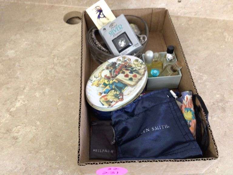 TRINKET BOX, BOOKMARKS, TIN, JEWELRY POUCHES AND MINI PERFUME BOTTLES