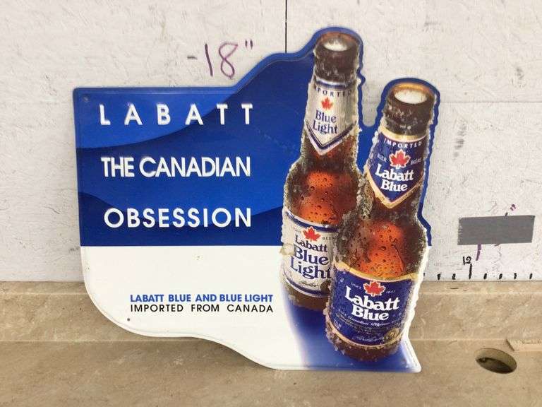 1995 LABATT BLUE TIN BEER SIGN