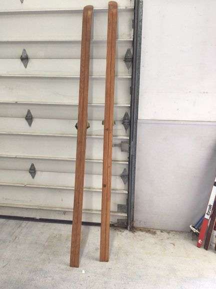 HAND MADE WOOD CROSS COUNTRY SKIS (8' LONG)