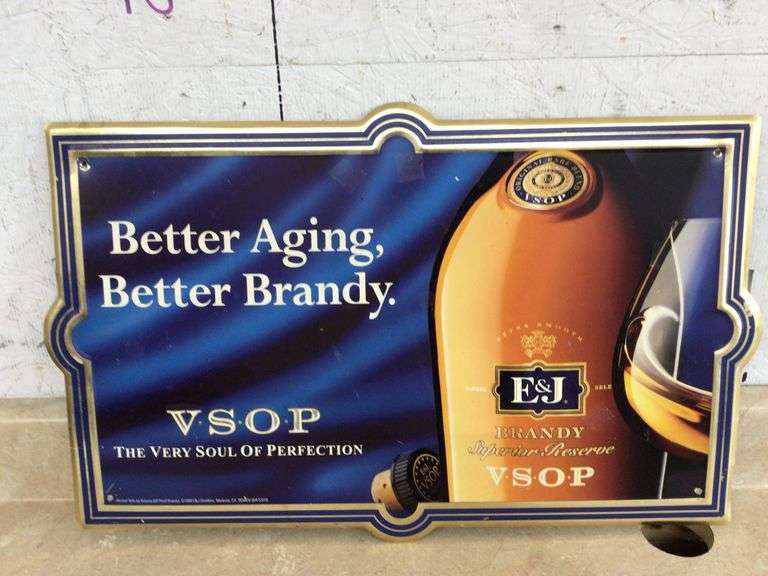 1999 E & J BRANDY METAL SIGN