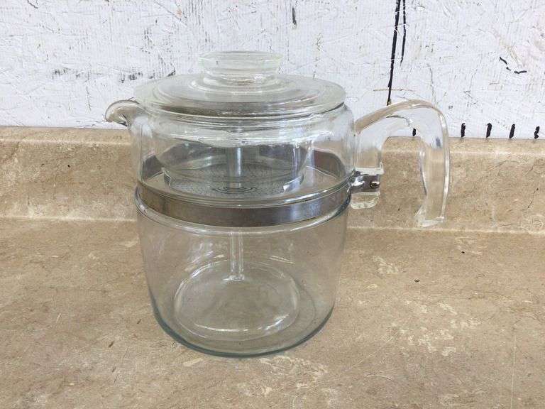 VINTAGE PYREX GLASS 9-CUP COFFEE MAKER (COMPLETE)