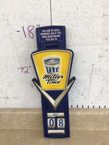 MILLER LITE LEGAL AGE SIGN-19" TALL