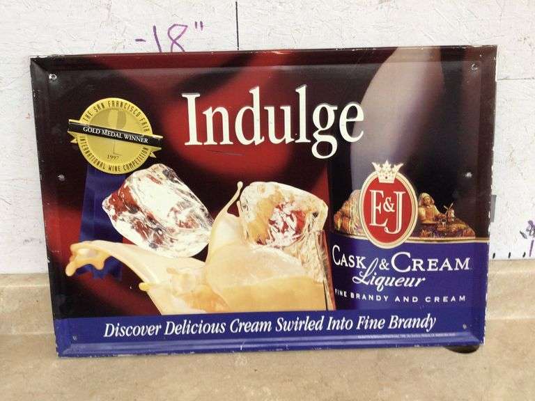 1998 CASK & CREAM METAL SIGN