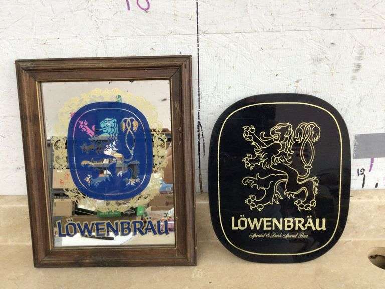 LOWENBRAU BEER MIRROR & SIGN