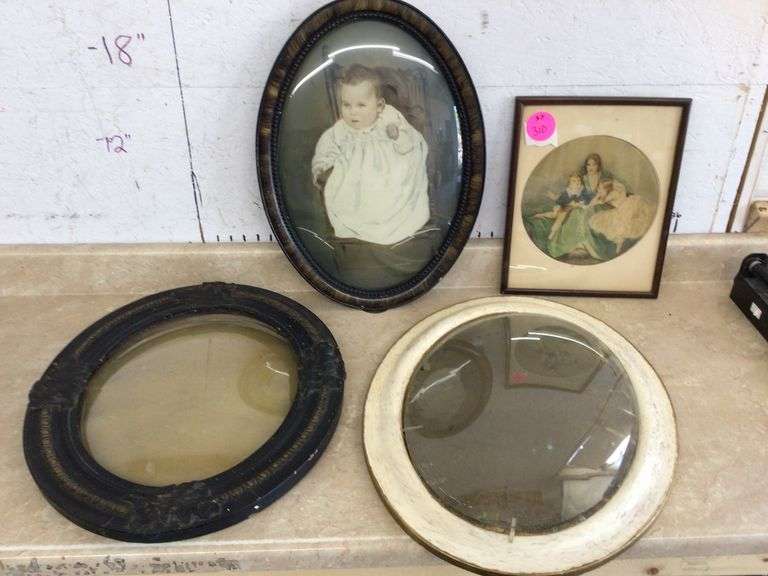 ANTIQUE OVAL PICTURE FRAMES WITH ROUNDED GLASS