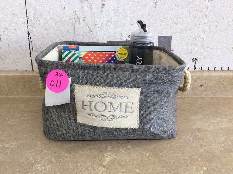 "HOME" BASKET, GAMES, THANK YOU CARDS, GLOVES, WATER BOTTLE