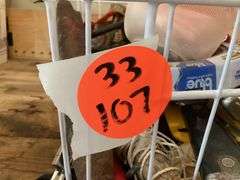 WIRE BASKET OF MISC GARAGE ITEMS & TOOLS