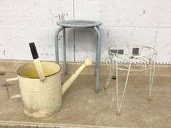 WATERING CAN PLANTER & 2 PLANT STANDS
