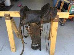 LEATHER HORSE SADDLE (15")