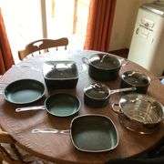 GRANITESTONE POTS AND PANS W/LIDS