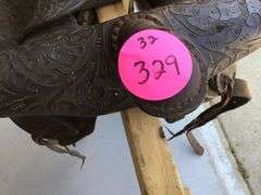 LEATHER HORSE SADDLE (15")
