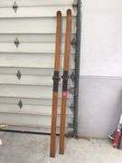 HAND MADE WOOD CROSS COUNTRY SKIS (8' LONG)